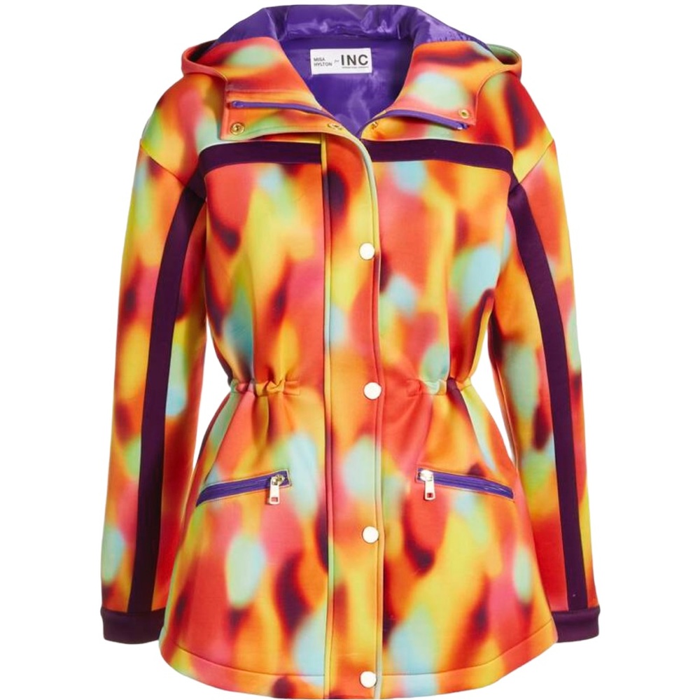 I.N.C Misa Hylton scuba hooded blocked jacket size small NWT